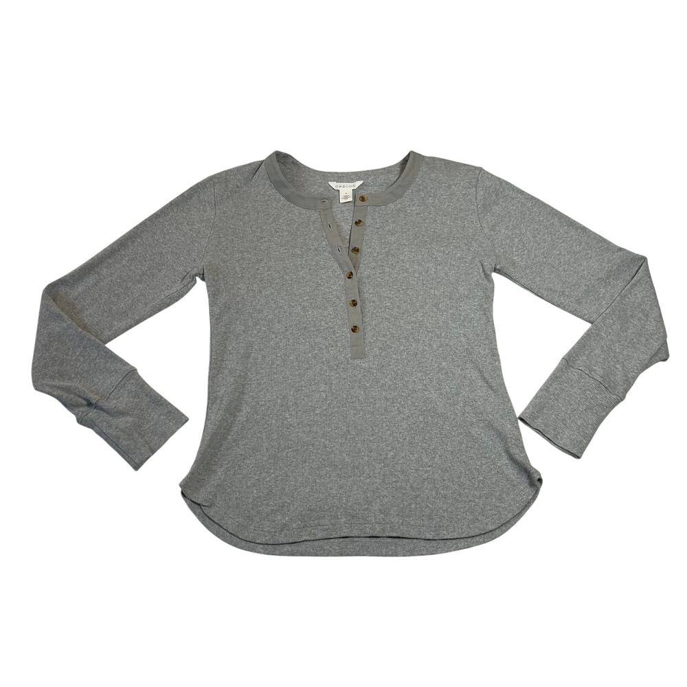 Caslon Rib Henley Size S Half Button Up Stretch Lightweight Cotton Casual Lounge